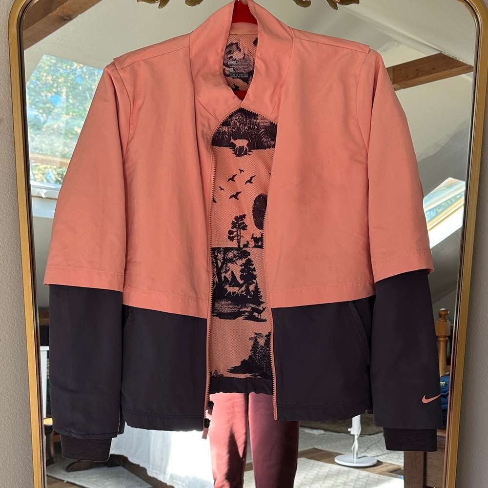 Nike Women's Coral and Black Windbreaker
